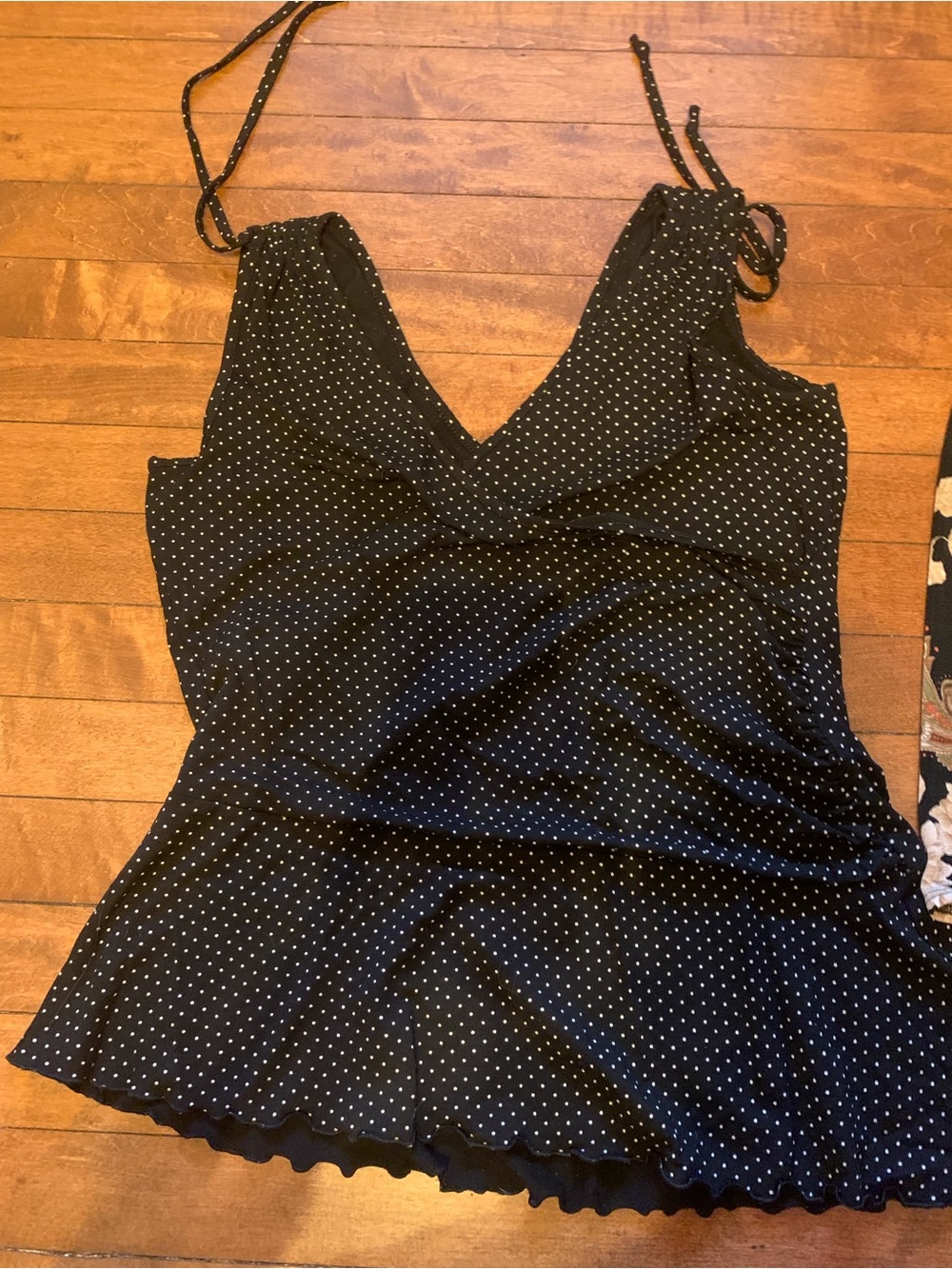 Tribal Black with White Polka Dot Cami Slip